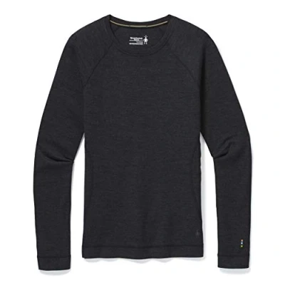 Image of Smartwool Women&#039;s Merino 250 Baselayer Crew Boxed Thermal Tops Charcoal Heather, Large