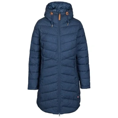 Image of Trespass Womens Padded Jacket Long Length with Grown On Hood and 2 Pockets Turka