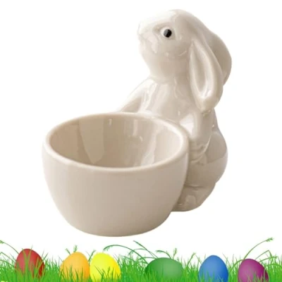 Image of Rehmanniae Egg Cup Holder Set, Cups for Breakfast, Breakfast Holder, Shape Brunch Soft Boiled Egg, White