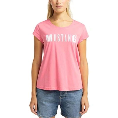 Image of MUSTANG Women&#039;s Logo Tee T Shirt, Tea Rose 8142, XS
