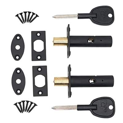 Image of Door Mortice Rack Bolts Matt Black Pack of 2 + Star Keys