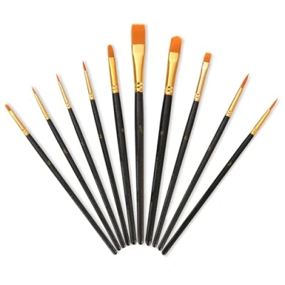 Image of ILantule Paint Brushes Set,10 PCS Professional Painting Brushes,Artists Brushes,Brushes for Acrylic Painting,for Artists, Adults &amp; Kids
