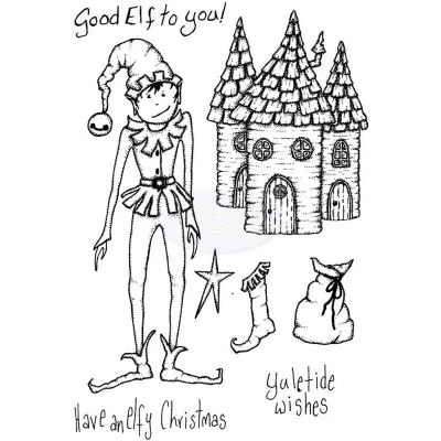 Image of Lindsay Mason Designs A6 Elfy Christmas Doo Lally Pip Clear Stamp