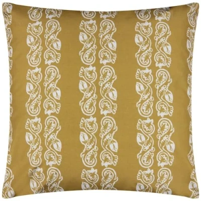 Image of Paoletti Kalindi Stripe Outdoor Cushion Cover, Saffron, 55 x cm