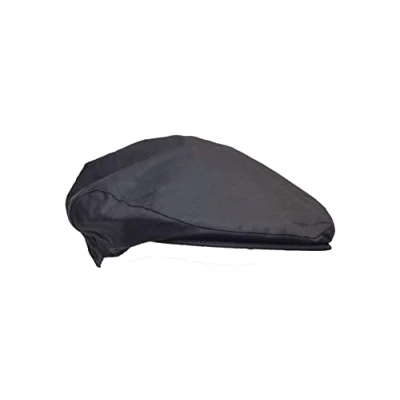Image of WALKER AND HAWKES Premium Olive 100% British Millerain Waxed Cotton Belton Flat Cap Unisex Navy L (59cm)