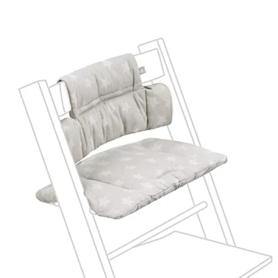 Image of Tripp Trapp Classic Cushion, Star Silver Pair with Chair &amp; High for Support and Comfort Machine Washable Fits All Chairs