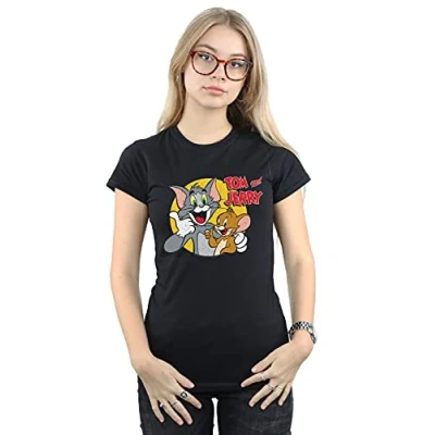 Image of Absolute Cult Tom and Jerry Women&#039;s Thumbs Up T Shirt Black Large