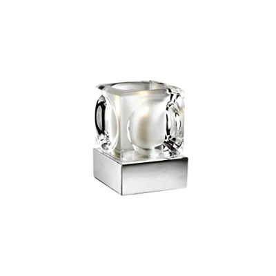 Image of Lighting Collection G9 1 Light Ice Cube Touch Table Lamp With Clear Glass Shade, Metal, Chrome