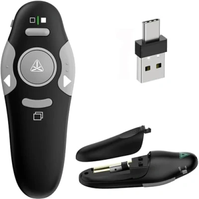 Image of Presentation Clicker for PowerPoint Remote, RF 2.4GHz Wireless Presenter Remote USB Google Slide Advancer PPT Mac, Keynote, Computer, Laptop