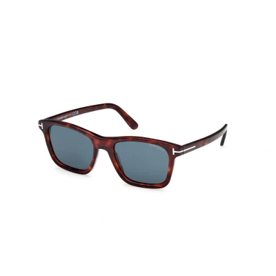 Image of TOM FORD Man FT1179 BARRON 54V Sunglasses Acetate Havana Blue Squared Normal
