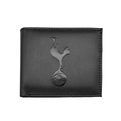 Image of Tottenham Hotspur FC Official Football Gift Embossed Crest Money Wallet Black