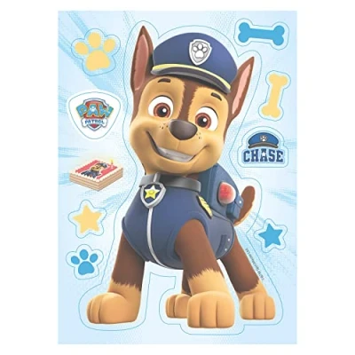 Image of Dekora Paw Patrol Chase Sugar Free Edible Wafer Paper Cake Topper Medium