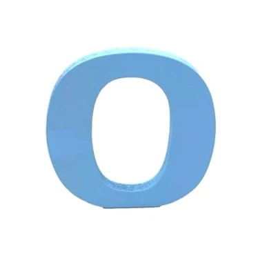 Image of Blue Wooden MDF Letter O Size 8cm Tall Free Standing Letters for Arts &amp; Crafts Personalized Name Decor