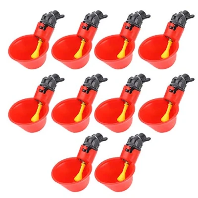 Image of Automatic Chicken Drinker Cups 10Pcs Plastic Poultry Waterer Water Drinking Dispenser Bowls for Bird Duck Quail Pigeon Hen Livestock (C)