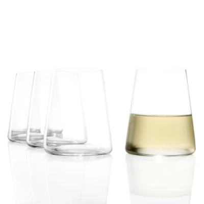 Image of Set of 4 Stolzle Lausitz Power White Wine Tumbler/Glass Crystal Transparent 380ml