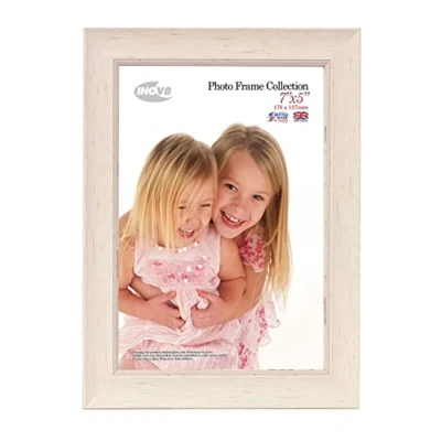 Image of Inov8 Framing PFES SWWH 75 Photo Frame, Wood, Washed White, 7x5 Inch