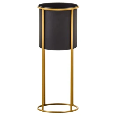 Image of Premier Housewares Planters, Black, Gold, One Size