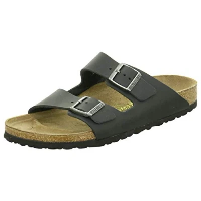 Image of Birkenstock Arizona Slippers, Size: 4.5, Black Leather