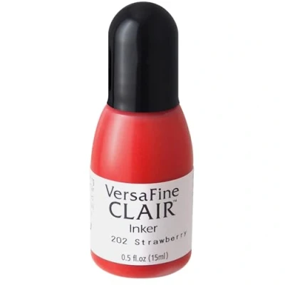 Image of Tsukineko Inker Stamp Ink 15 ml Red, Strawberry Accessories Reinker for VersaFine Clair Pads, 15ml