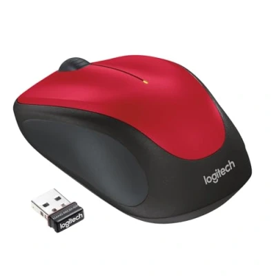 Image of Logitech M235 Wireless Mouse, 2.4 GHz with USB Unifying Receiver, 1000 DPI Optical Tracking, 12 Month Battery, Compatible PC, Mac, Laptop, Chromebook Red