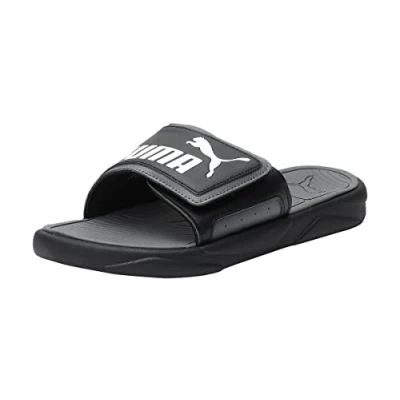 Image of Puma Unisex Adults Royalcat Comfort Slide Sandals, Black Castlerock White, 9 UK