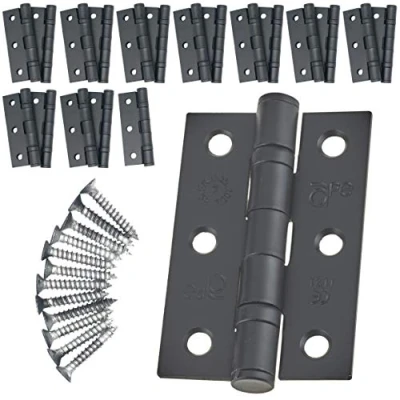 Image of Door Hinges 3&quot; 76mm Ball Bearing 10 Pair Pack [20 &amp; Screws] Black