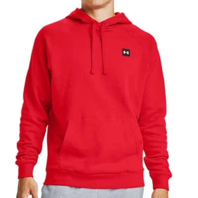 Image of Under Armour Rival Men&#039;s Hooded Sweatshirt Fleece Hoodie, Colour: 600 Red/Onyx white, Size: XL, Item: Red, red onyx XL