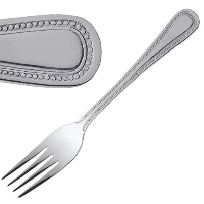 Image of Olympia Bead Table Fork Cutlery Dining Kitchenware Tableware Cookware Cooking Kitchen Home Restaurant 18/0 Stainless Steel. Pack Quantity: 12, 200(L)mm