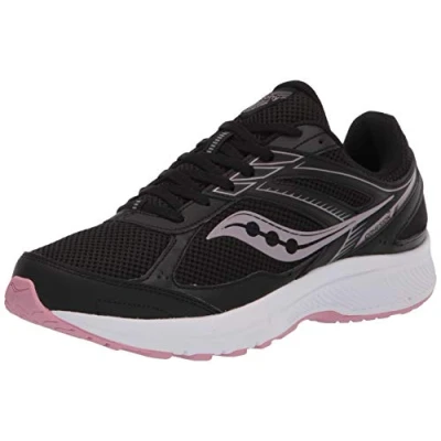 Image of Saucony Women&#039;s Cohesion 14 Running Shoe, Black/Pink, 8 Wide