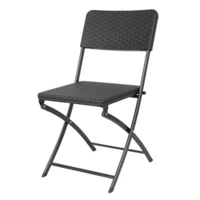 Image of Bolero Rattan Folding Chair Black (2 pack)