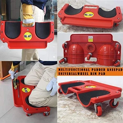 Image of Aegilmc Kneeboard with Wheels, Floor Covering Kneepads Five Wheels Rolling Support Workshop Assembly Board Knee Rollbrett Pain Relieving Tool Tray And Holder,1pc