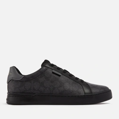 Image of Coach Lowline Signature Printed Coated Canvas Trainers UK 9