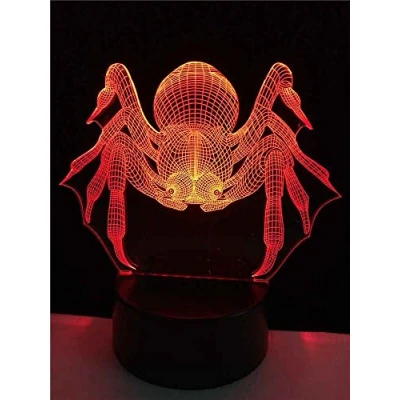 Image of SWTZEQ 3D Night Light for Kids Bedside Lamp Animal Spider 16 Colors with Touch Switch Remote Control Gifts Birthday Festival Bedroom Decor Lamp, Ideas Children