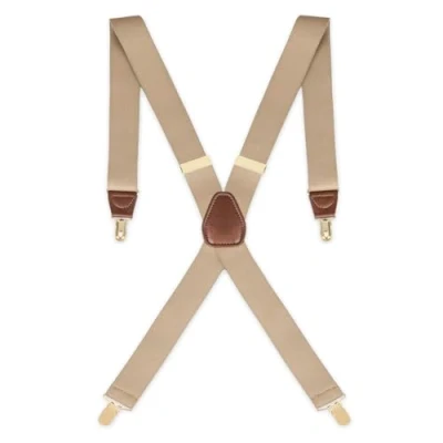 Image of Dockers Men&#039;s Adjustable Solid Suspender, Khaki, One Size