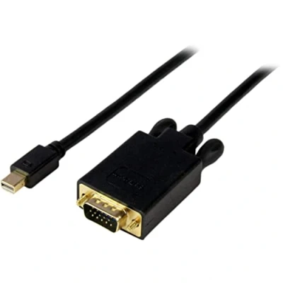 Image of StarTech.com 3 ft Mini DisplayPort to VGA Adapter Cable mDP Video Converter DP for Mac / PC 1920x1200 Black (MDP2VGAMM3B)