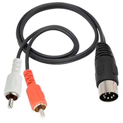 Image of zdyCGTime MIDI DIN 7 Pin to RCA Male Extension Cord,7 2 Plug Audio Cable Cord,Compatible with Bang &amp; Olufsen B&amp;O, Naim, Quad,Stereo Systems.(0.5m/1.6ft)