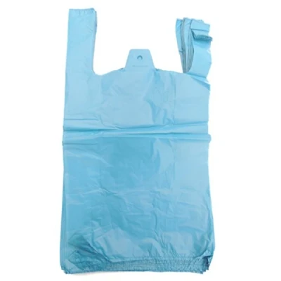 Image of EPOSGEAR Extra Strong Eco Recycled Plastic Vest Carrier Shopping Bags Perfect for Shops, Market Stalls, Off Licences etc (22mu Jumbo 12&quot; x 18&quot; 24&quot;, Blue, 500)