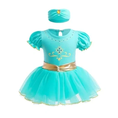 Image of Lito Angels Baby Girls Princess Jasmine Fancy Dress Up Costume Infant Onesie Bodysuit Romper Birthday Outfits with Headband Age 18 24 Months