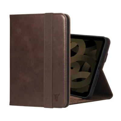 Image of TORRO Case Compatible with iPad Mini 7/6 Genuine Leather 7th/6th Generation (2024/2021) Cover Stand Function, Apple Pencil Connectivity and Wake Sleep Function (Dark Brown)