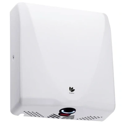 Image of Dryflow High Speed BulletDri Slim Hand Dryer with HEPA Filter, 4 Colour Choices (White, Black, Satin, Polished). Dryers for Toilets Commercial, Wall Mounted (White)