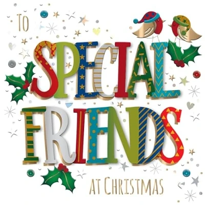 Image of To Special Friends Embellished Christmas Greeting Card Xmas Cards MWXR0408/OS