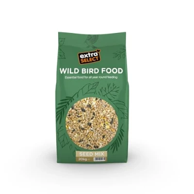 Image of Extra Select Wild Bird Seed Mix with Black Sunflower Seeds, Wheat, Dari, Millet Seeds Nutrient Rich Food for Small Birds 20kg