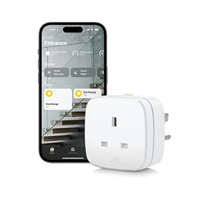 Image of Eve Energy (Matter) UK Smart Plug, Control &amp; Automate Lights / Appliances, Secure Private, Easy Setup, Matter Thread, for Apple Home, Alexa, Google SmartThings, Thread Border Router needed