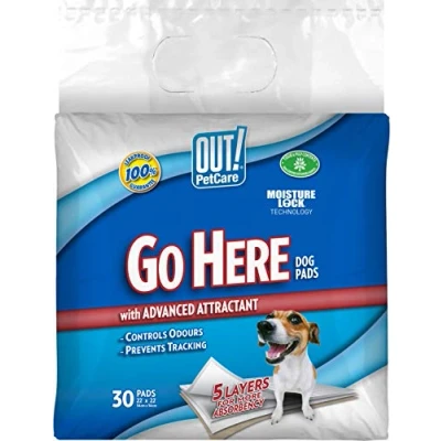 Image of OUT! Go Here Absorbent Pet and Puppy Training Pads 30