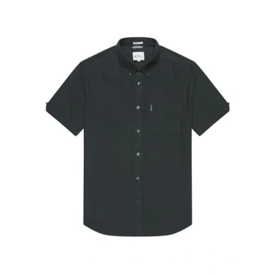 Image of Ben Sherman Mens Big Size Short Sleeve Organic Cotton Oxford Shirt (65095) in Dark Green 4XL