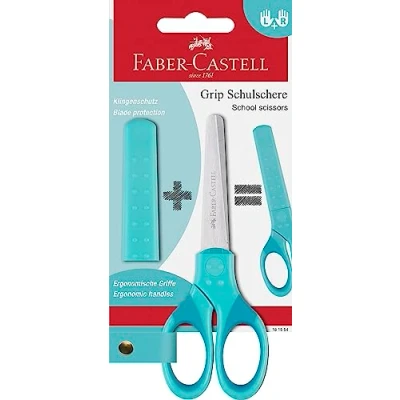 Image of 181554 4005401815549 Faber Castell School Scissors Grip. Turquoise