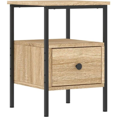 Image of vidaXL Bedside Cabinet Sonoma Oak 34x36x50 cm Engineered Wood