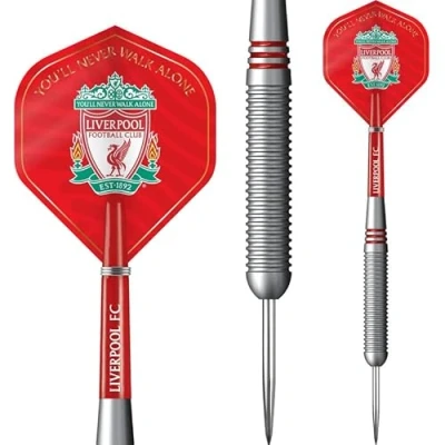 Image of FOCO Officially Licensed Liverpool Football Club Steel Tip Brass Darts Set The Reds FC, 22g.