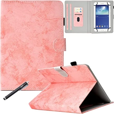 Image of 7.9 8.5 inch Universal Tablet Case, Newshine PU Leather Stand Cover for 7.9&#039;&#039; iPad Mini 1/2/3/4, Galaxy Tab A 8.0, Amazon Kindle Fire HD 8 and Other 8.0&#039;&#039; Models, DC Pink