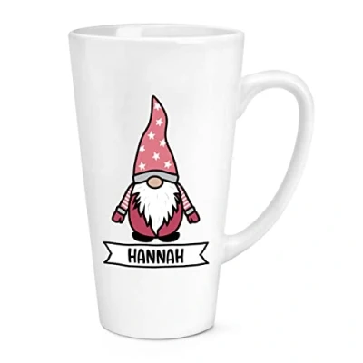 Image of Personalised Gonk Gnome Pink Scandi 17oz Large Latte Mug Cup